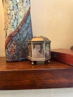 Vintage MMA Silver Dutch Marriage Box Wedding 3 Footed Trinket Box