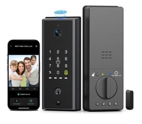 Smart Lock with Camera, WiFi Deadbolt & Child Safety Lock HD Camera, Two-Way Audio, Night Vision, Built-in WiFi, Remote Locking & Childproof Mode for