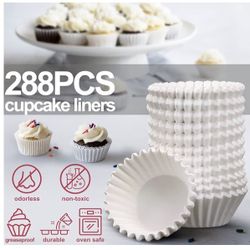 Mini Cupcake Containers, 24 Pack, 12 Pack Plastic Cupcake Holders with 288 Cupcake Liners, Mini Disposable Clear Cupcake Carriers with Detachable Dome
