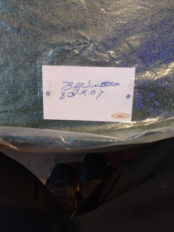 Billy Sims 1980 R.O.Y Autograph And A Piece Of Ford Field Turf 12 X 16