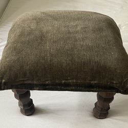 Dark Green Cushioned Footstool 10”H