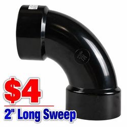 ABS DWV 90 Long Sweep Elbow 2" HxH