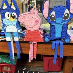 Birthday Pinatas Stitch Pepper Pig And Bluey