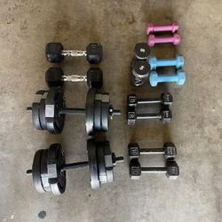 Full Dumbbell Set + Adjustable Dumbbells (Up to 25 lb Each)
