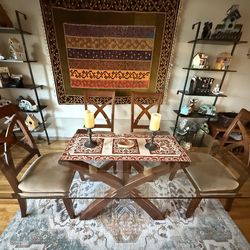 Glass dining room table and chairs