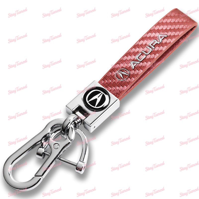 Keychain Lanyard Quick Release Key chain Leather for Acura INTEGRA RSX TSX JDM -(3-LKC-ACURA-CFPK