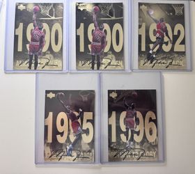 Michael Jordan Five (5) 4X6 Jumbo Cards