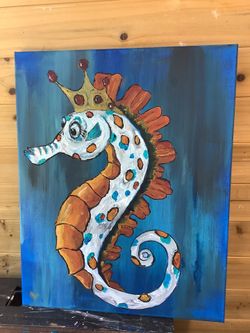 Goofy Seahorse Original Painting