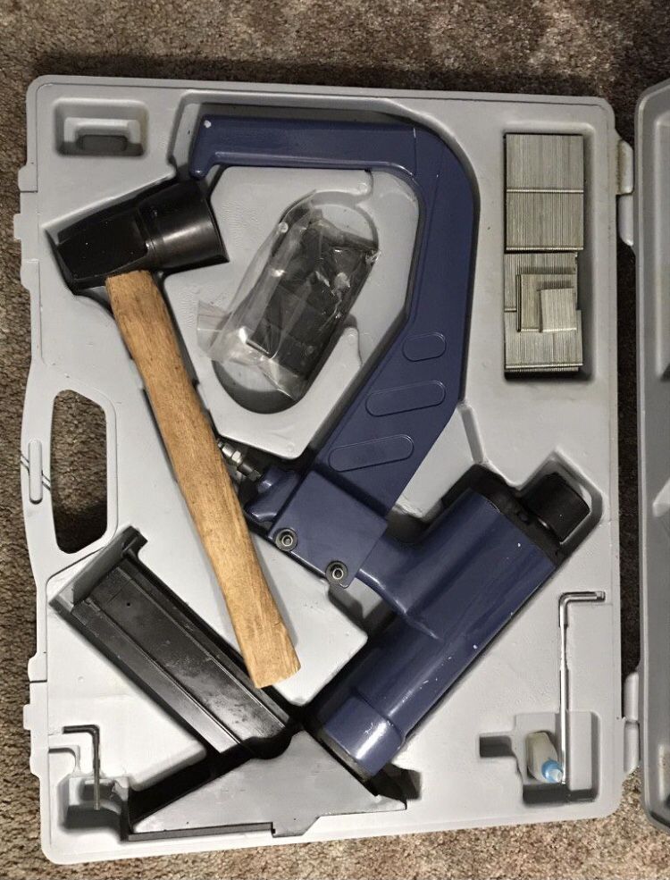 Flooring Stapler with Hammer and Case
