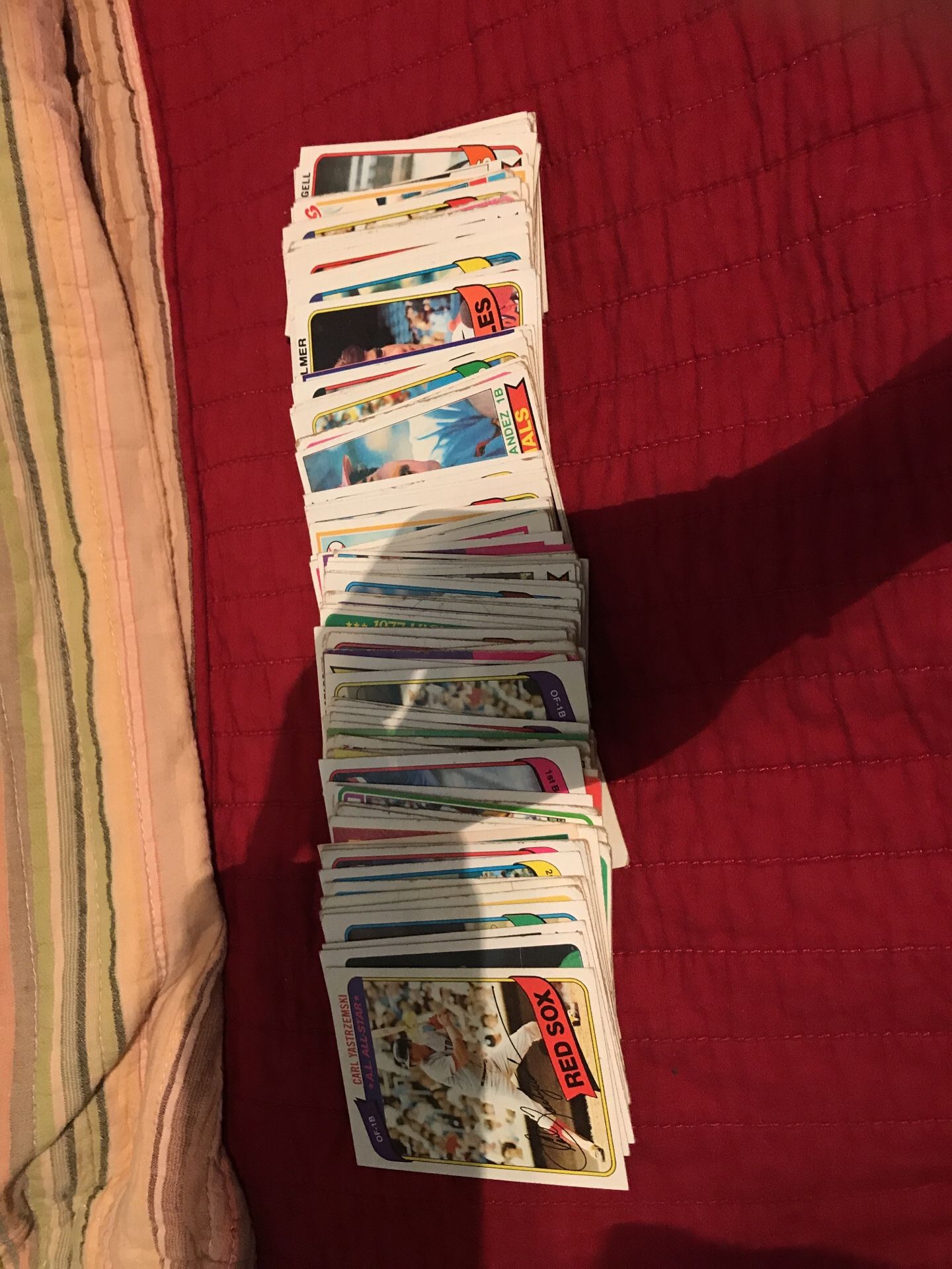 Old baseball cards and a few football cards