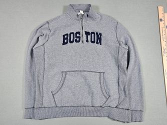 Blue 84 Boston Gray Quarter Zip Sweatshirt Hoodie XL