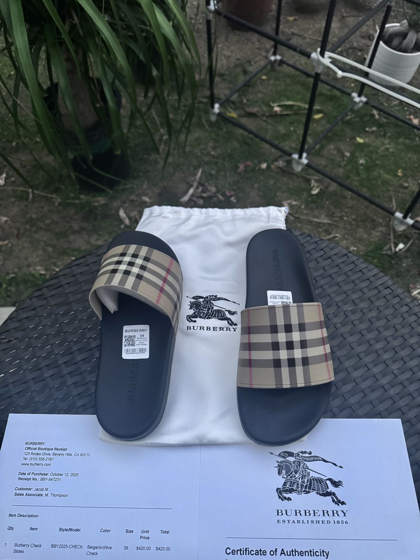 Burberry Check Slides