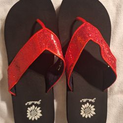 Red Sparkle FLIP Flops