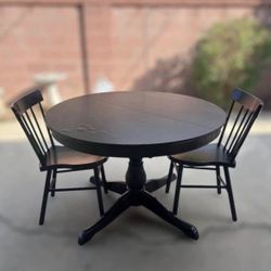 IKEA INGATORP Black Table With 2 Chairs