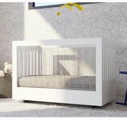 Spot On Square Acrylic High End Convertible Crib White