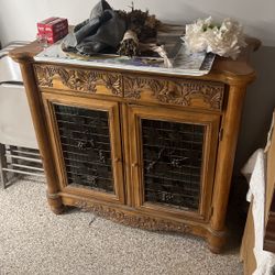 Vintage Cupboard With Wine Rack