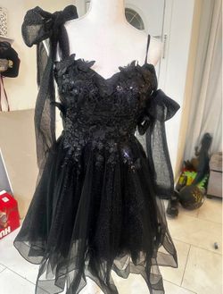 Short black butterfly dress