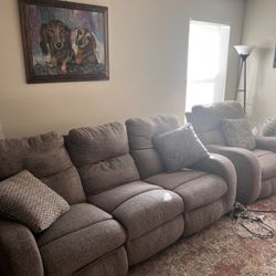 Power reclining sofa set