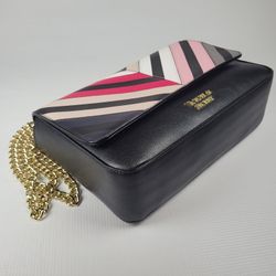 NWT Victoria's Secret Shoulder Crossbody Chevron Multicolor Bag Gold Chain Strap