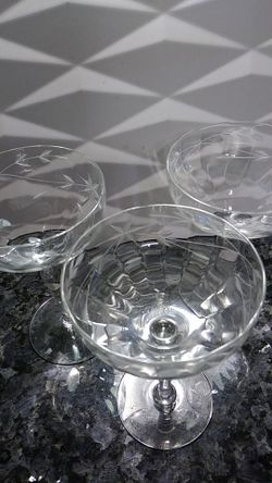 Etched Champagne Glasses