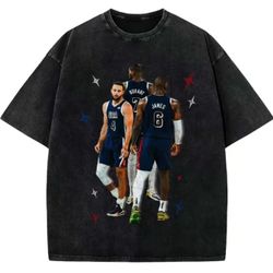 Steph Bron Durant BIG 3 USA Champ Custom Graphic Black T-Shirt - X Large XL