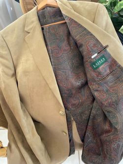 Lauren Ralph Lauren Tan Suede blazer with paisley lining