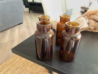 4 apothecary jars. 6 inches tall $12