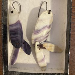 Purple Wampum Earrings