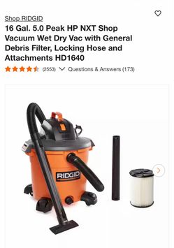 Ridged dry and wet vacuum