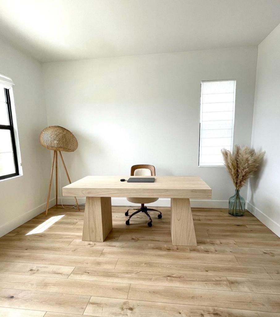 CB2 Ridge Bleached Oak Desk With Drawer