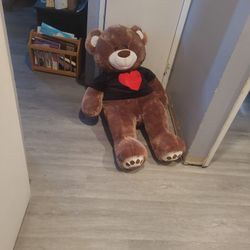 Big Teddy Bear With Black Heart Shirt