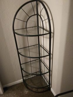 Corner piece iron with 4 glass inserts
