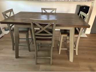 Dining room table counter height 6 chairs