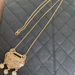 Rose gold long necklace