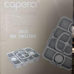 Caperci Snackle Box Container - Large 10-Compartment Divided Serving Tray with Lid and Handle, Built-in 2 Dip Containers, Dishwasher Safe, Leak-Proof,