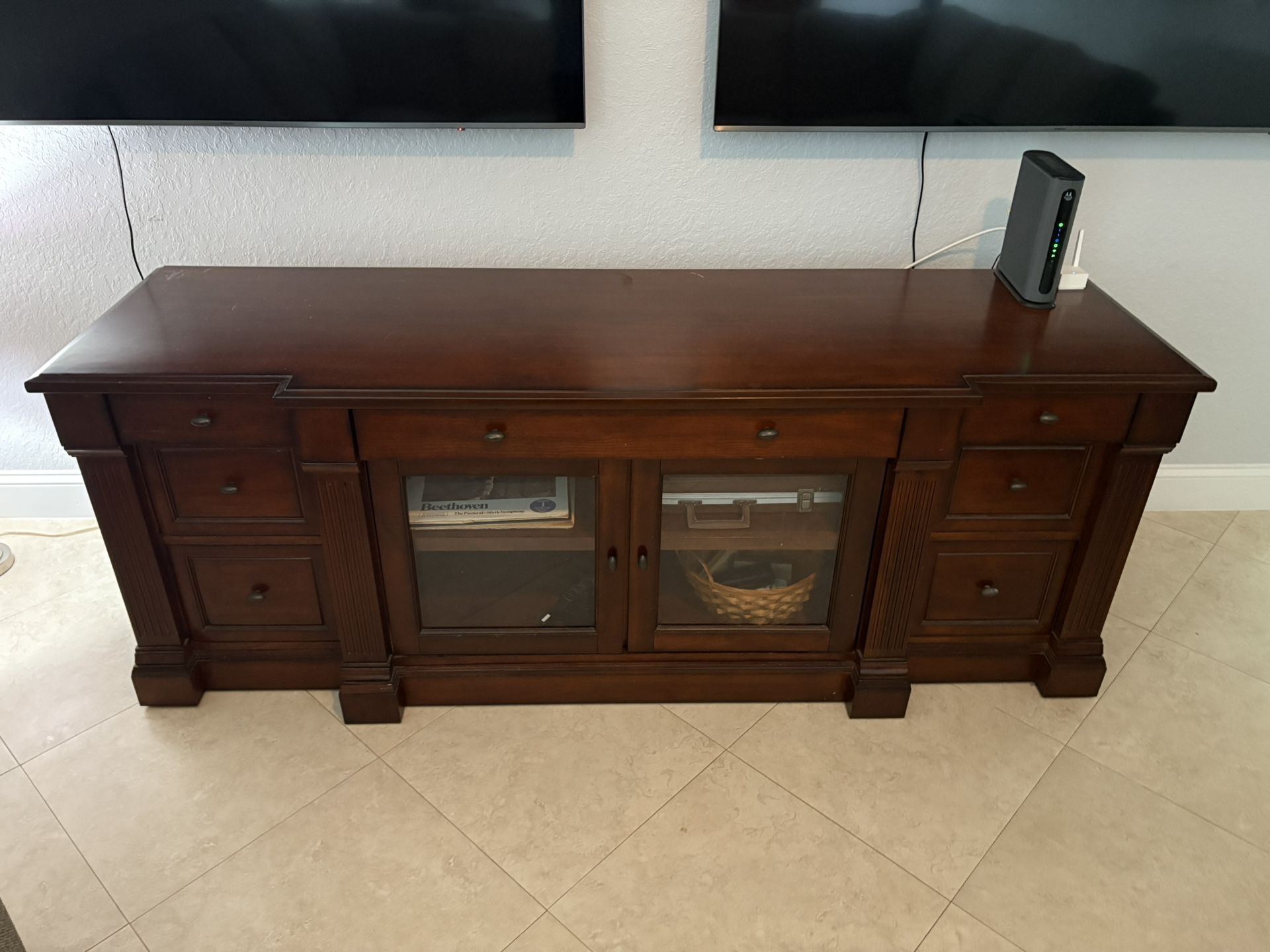 Entertainment Center And TV Stand Solid Wood 79” X 24”