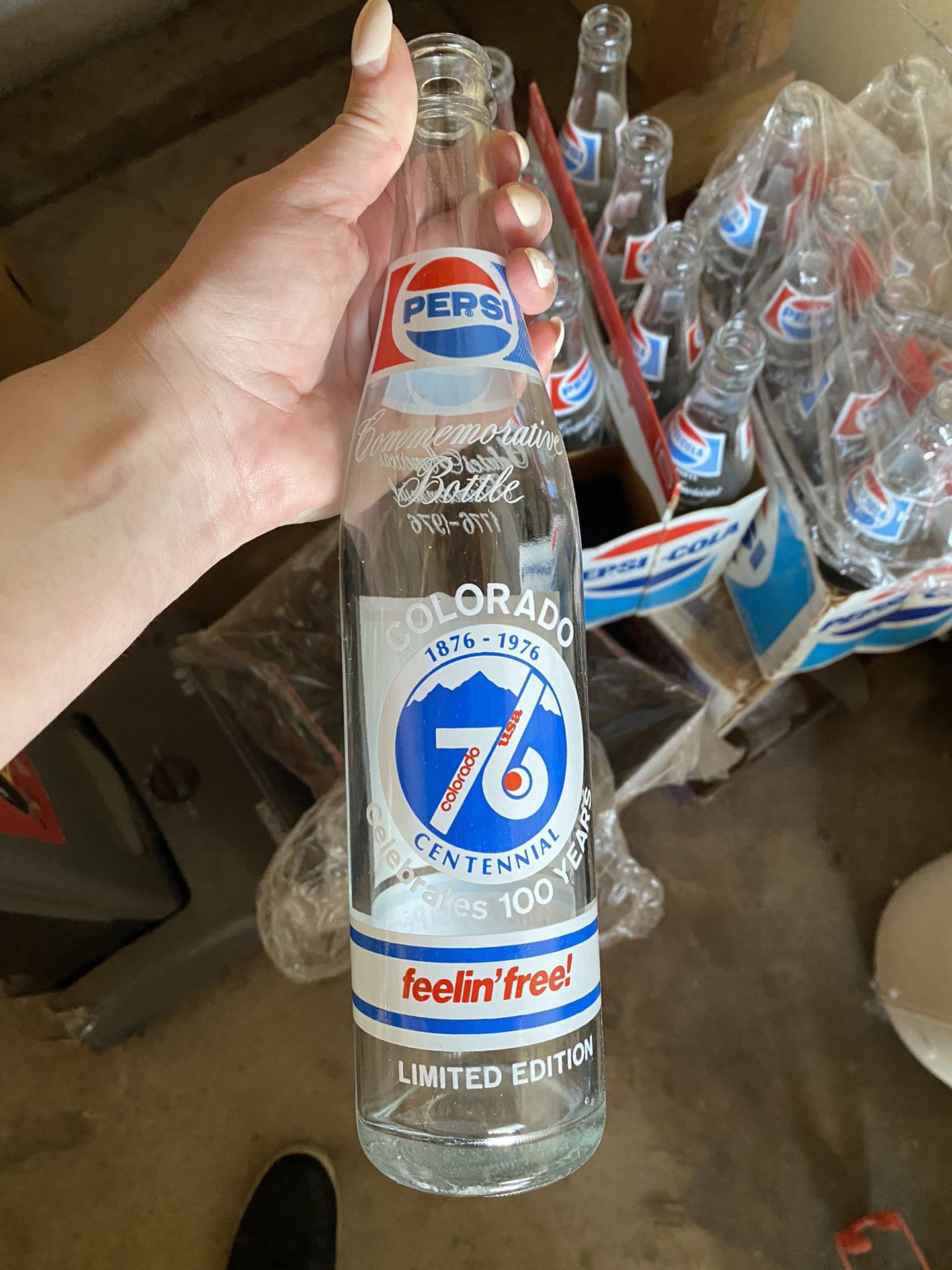State of Colorado Centennial 100 years Commemorative Pepsi bottle 1(contact info removed)