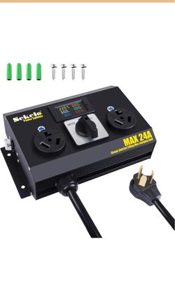 Manual EV Charging Switch, Aluminum Housing, NEMA 10-30 24OV, 24A Max Power Splitter, Hydraulic Safety Breaker, Hand-Operated Selector, Plug and Play