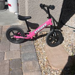 Pink strider bike 