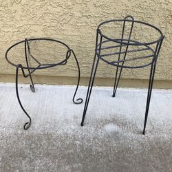 2 sturdy powder coated metal plant stands 