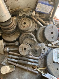 Weider Cast Iron Weight Plates and Dumbbell Bars