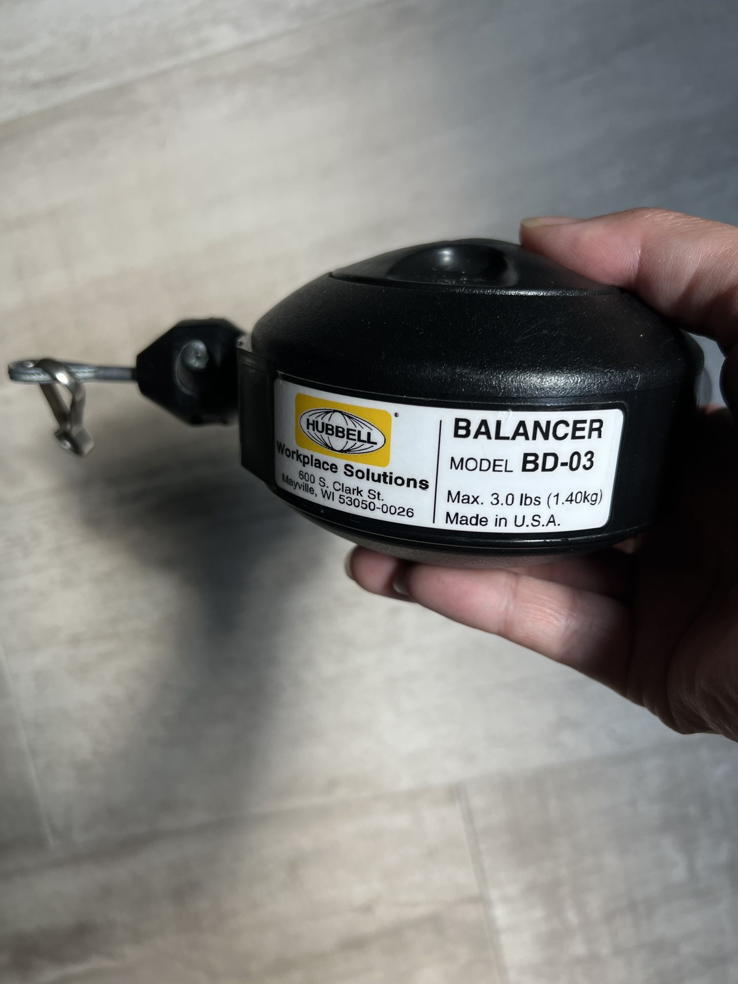 Hubbell BD-03, Tool Balancer 1.5 - 3.0 lbs.