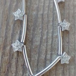 Magnetic Star Necklace - Silver Tone