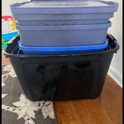 Storage Bins 18 Gallon $6 Each All With Lids