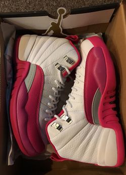 Brand new Nike Air Jordan Retro XII 12 pink white size 4y