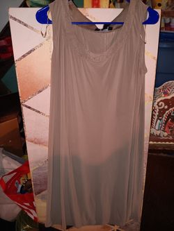 R&M Richard's 2 Pc Taupe Dress With Sheer Lining Cover Up Size Med
