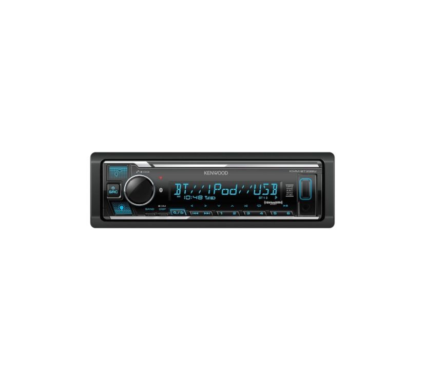 KENWOOD KMM-BT332U Bluetooth Single DIN Car Stereo with USB Port, AM/FM Radio, MP3 Player, Multi Color LCD, Detachable Face, 