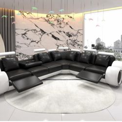 Washington Leather Sectional With Recliners 