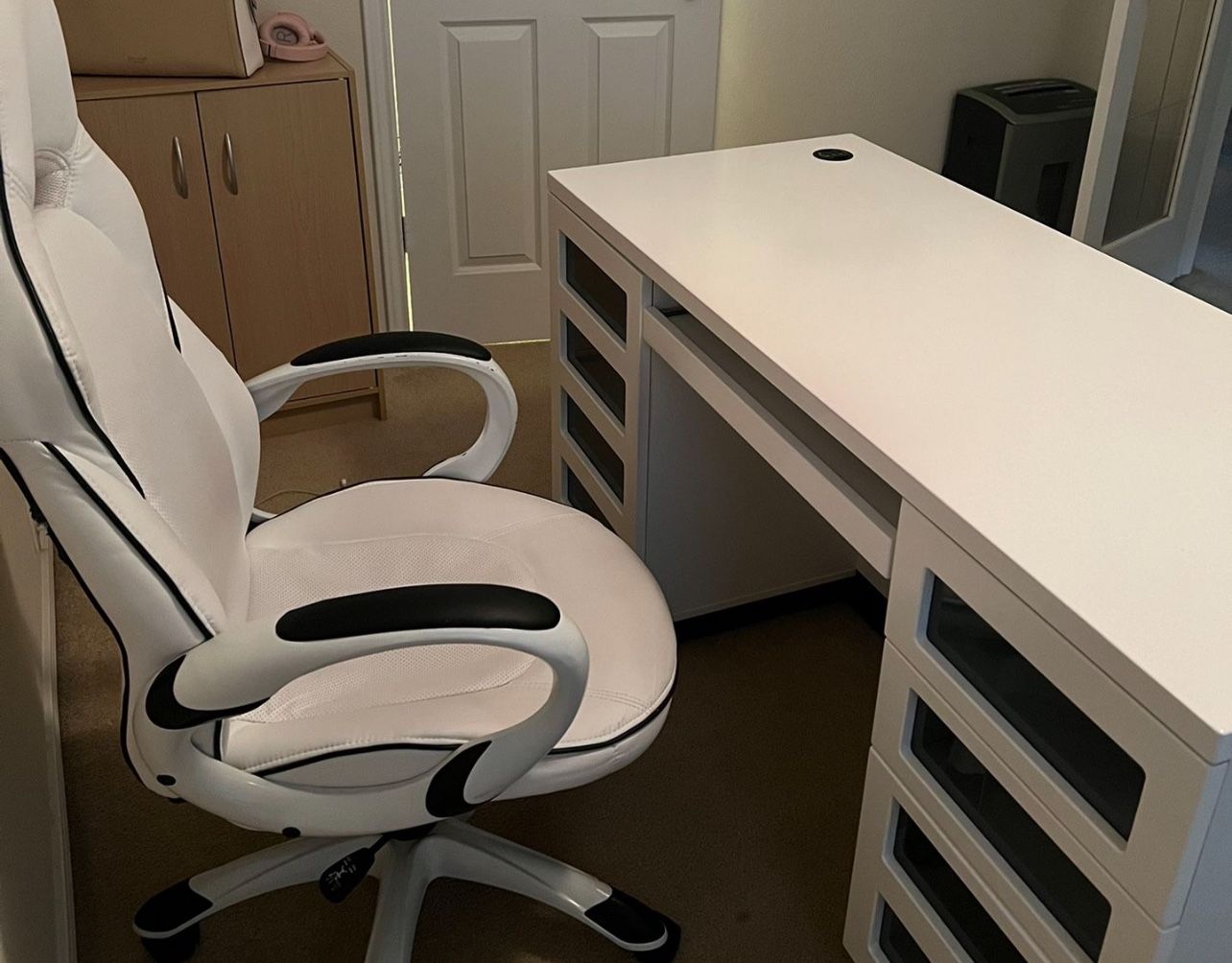 Morvan white office desk discount