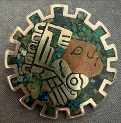 Large Aztec Warrior Medallion .925